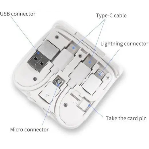 Bolero @memorii 2-in-1 Wireless Charger with Multi Cable Set White Cable Set